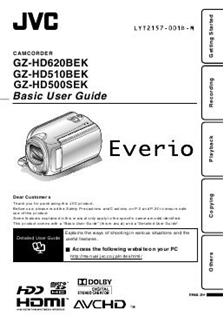 JVC GZ HD 620 manual. Camera Instructions.